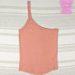 We The Free Cotton One Shoulder Pink Tank Top Size S NEW